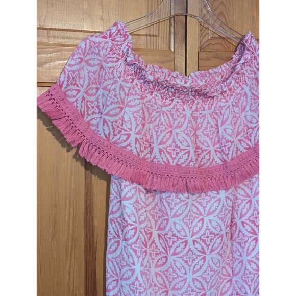 Hatley Women's Size Medium‎ Dress Pink Cold Shoulder Organic Cotton - Picture 5 of 12